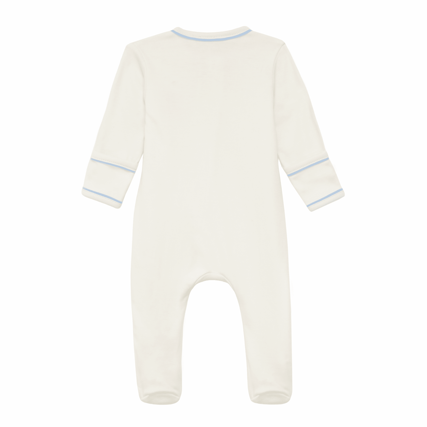 Bear Hugs Hand Embroidered Zip Footie - Sky - Magnolia BabyFootie