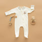 Bear Hugs Hand Embroidered Zip Footie - Sky - Magnolia BabyFootie