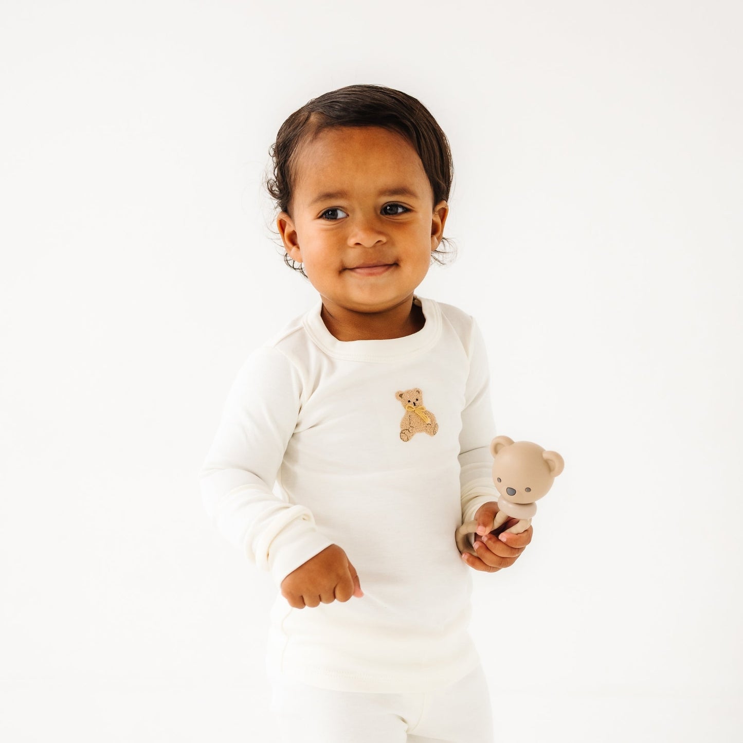 Bear Hugs Long Pajamas - Ivory - Magnolia BabyLong Pajamas