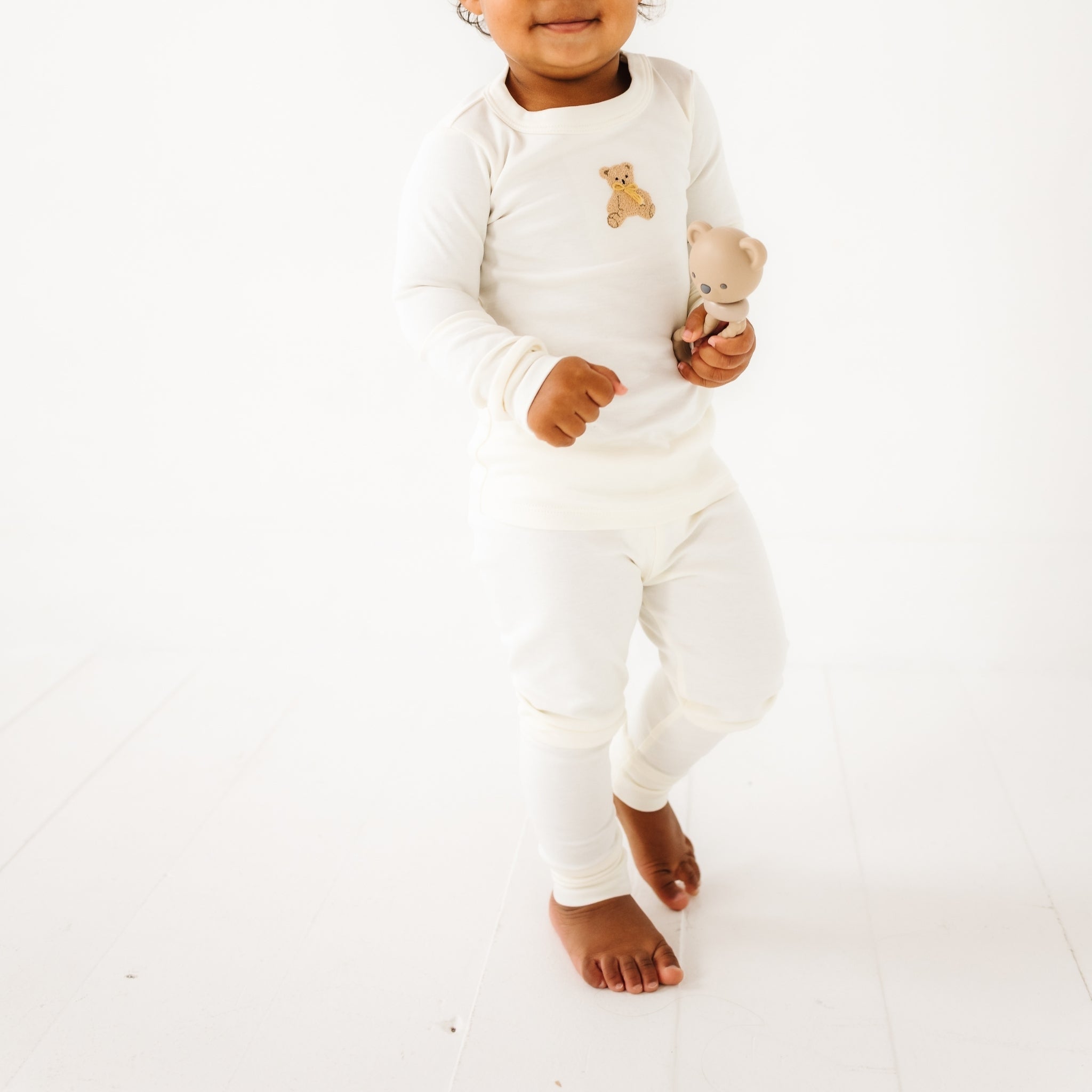 Bear Hugs Long Pajamas - Ivory - Magnolia BabyLong Pajamas