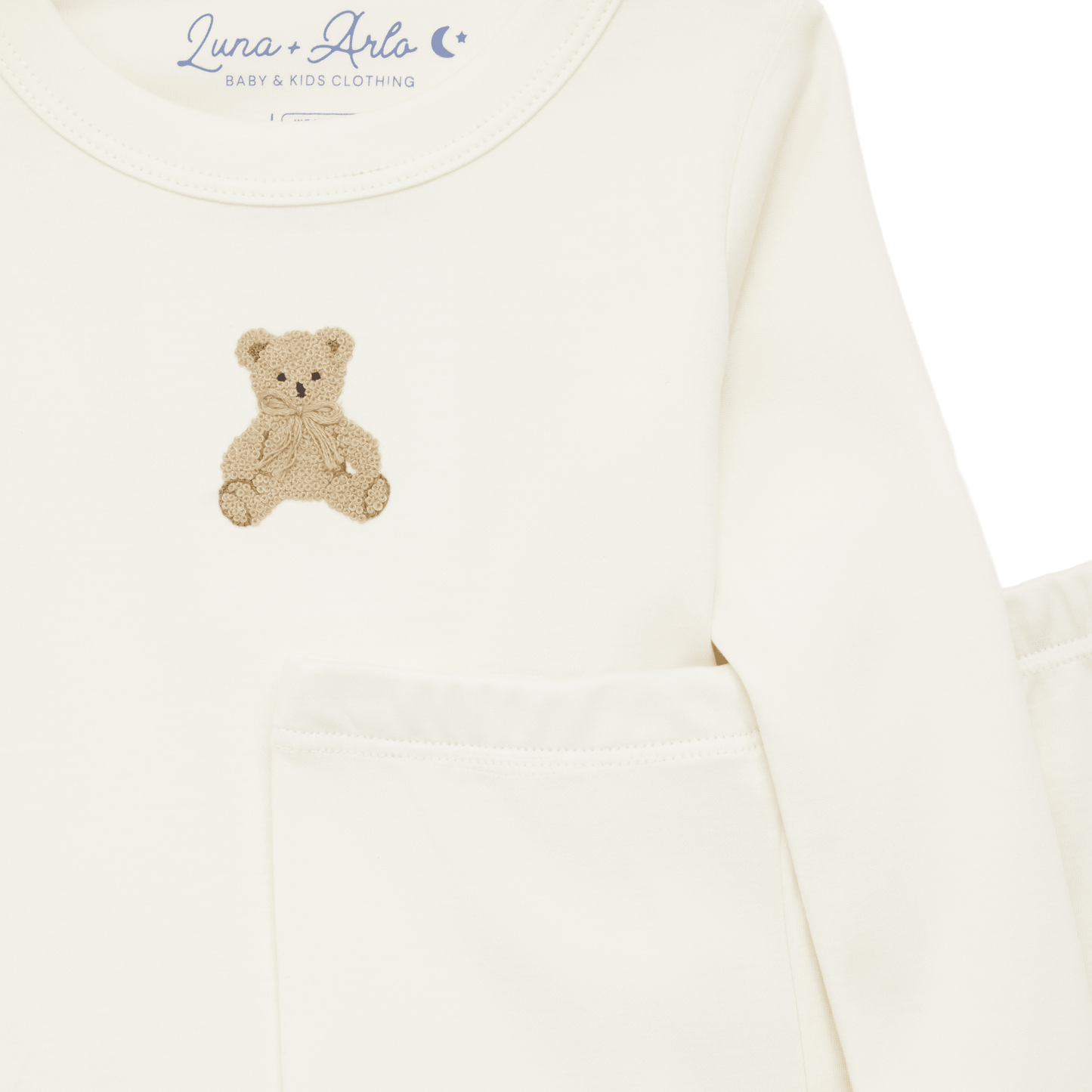 Bear Hugs Long Pajamas - Ivory - Magnolia BabyLong Pajamas