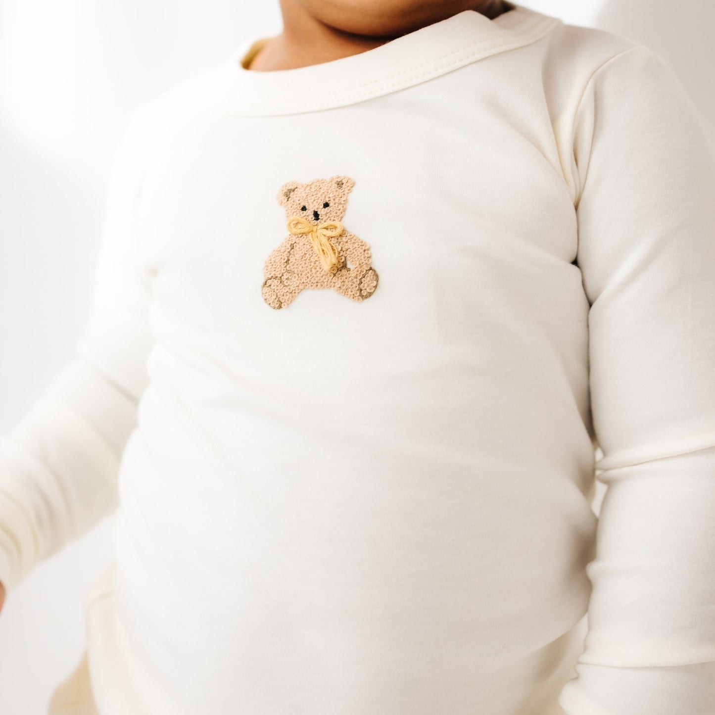 Bear Hugs Long Pajamas - Ivory - Magnolia BabyLong Pajamas