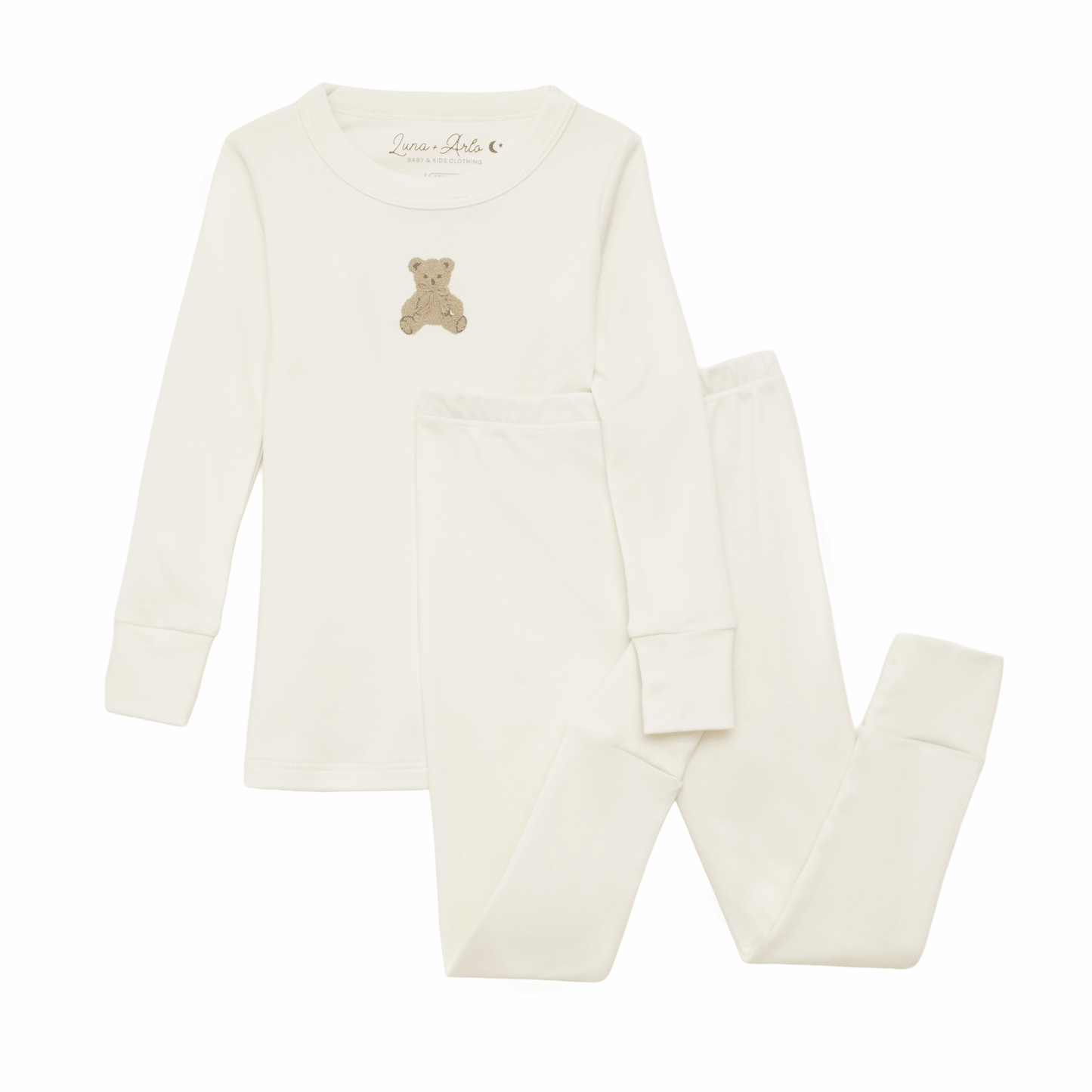 Bear Hugs Long Pajamas - Ivory - Magnolia BabyLong Pajamas