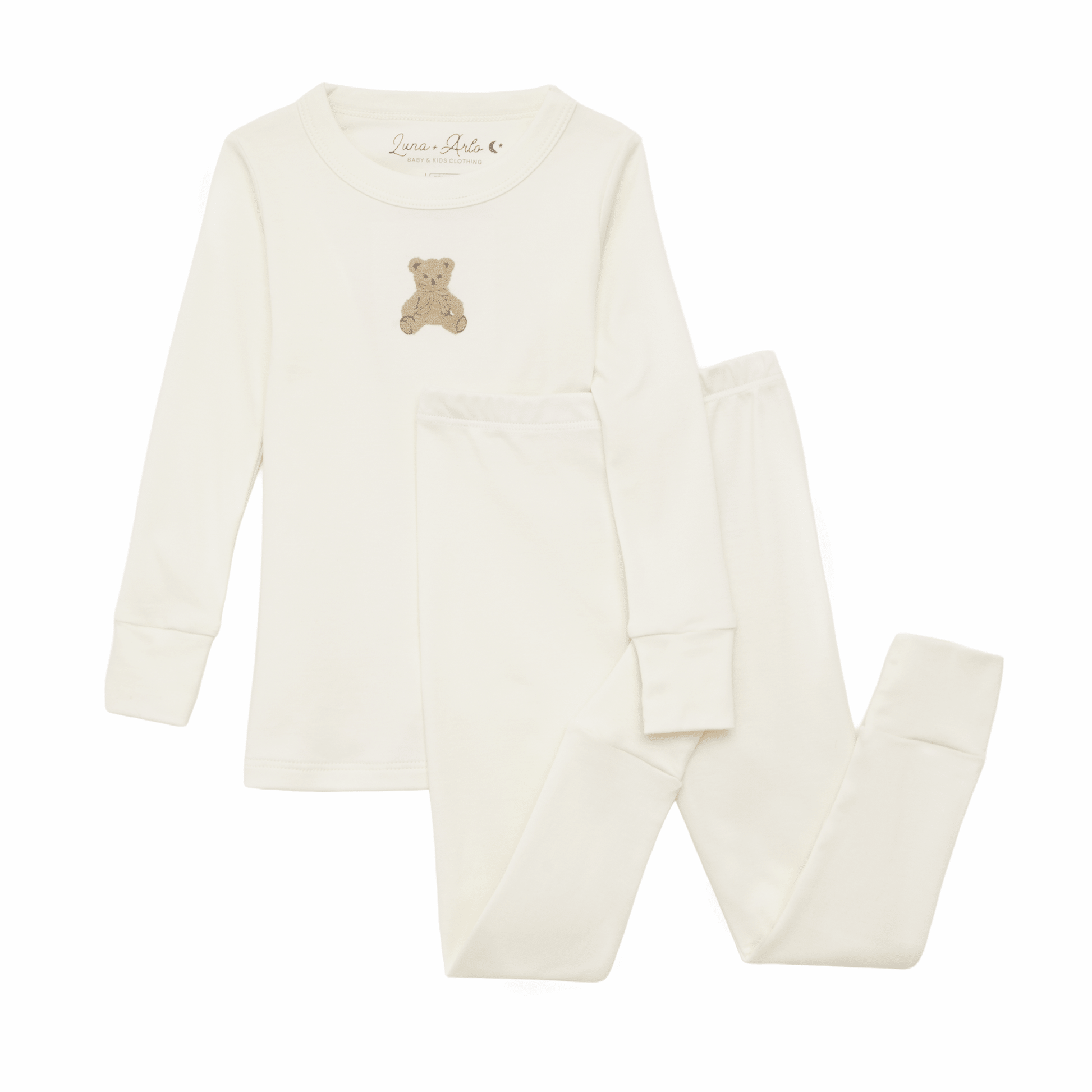 Bear Hugs Long Pajamas - Ivory - Magnolia BabyLong Pajamas
