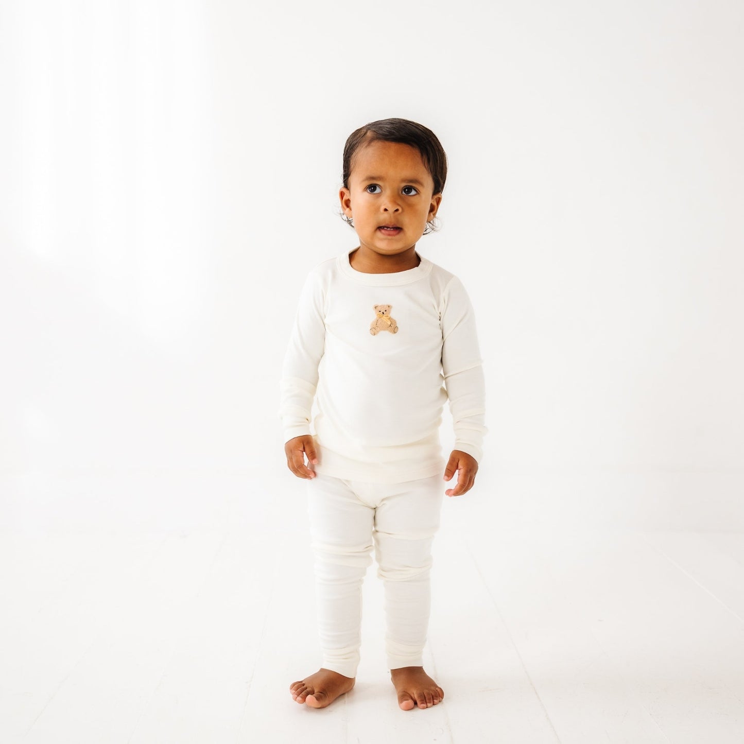Bear Hugs Long Pajamas - Ivory - Magnolia BabyLong Pajamas