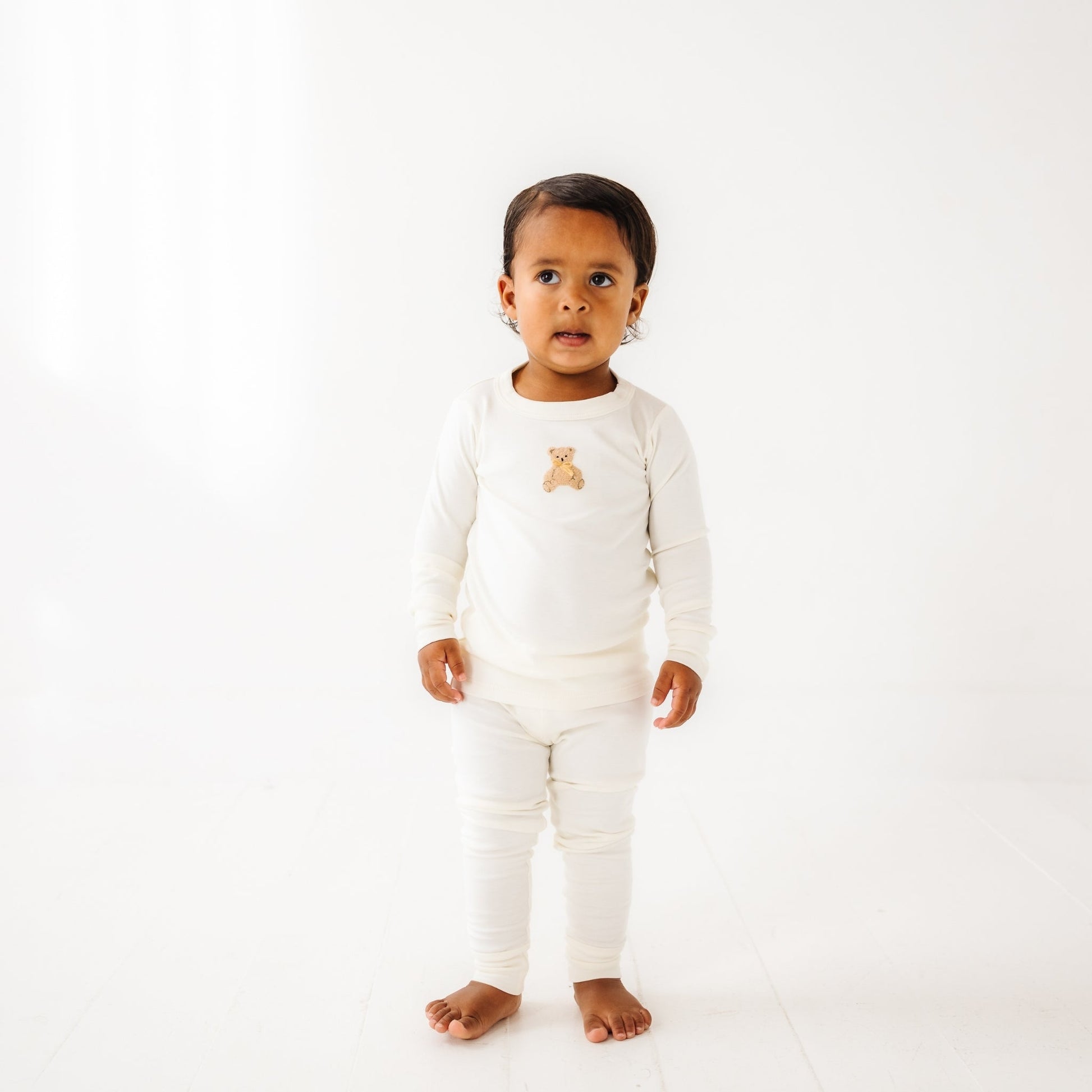 Bear Hugs Long Pajamas - Ivory - Magnolia BabyLong Pajamas