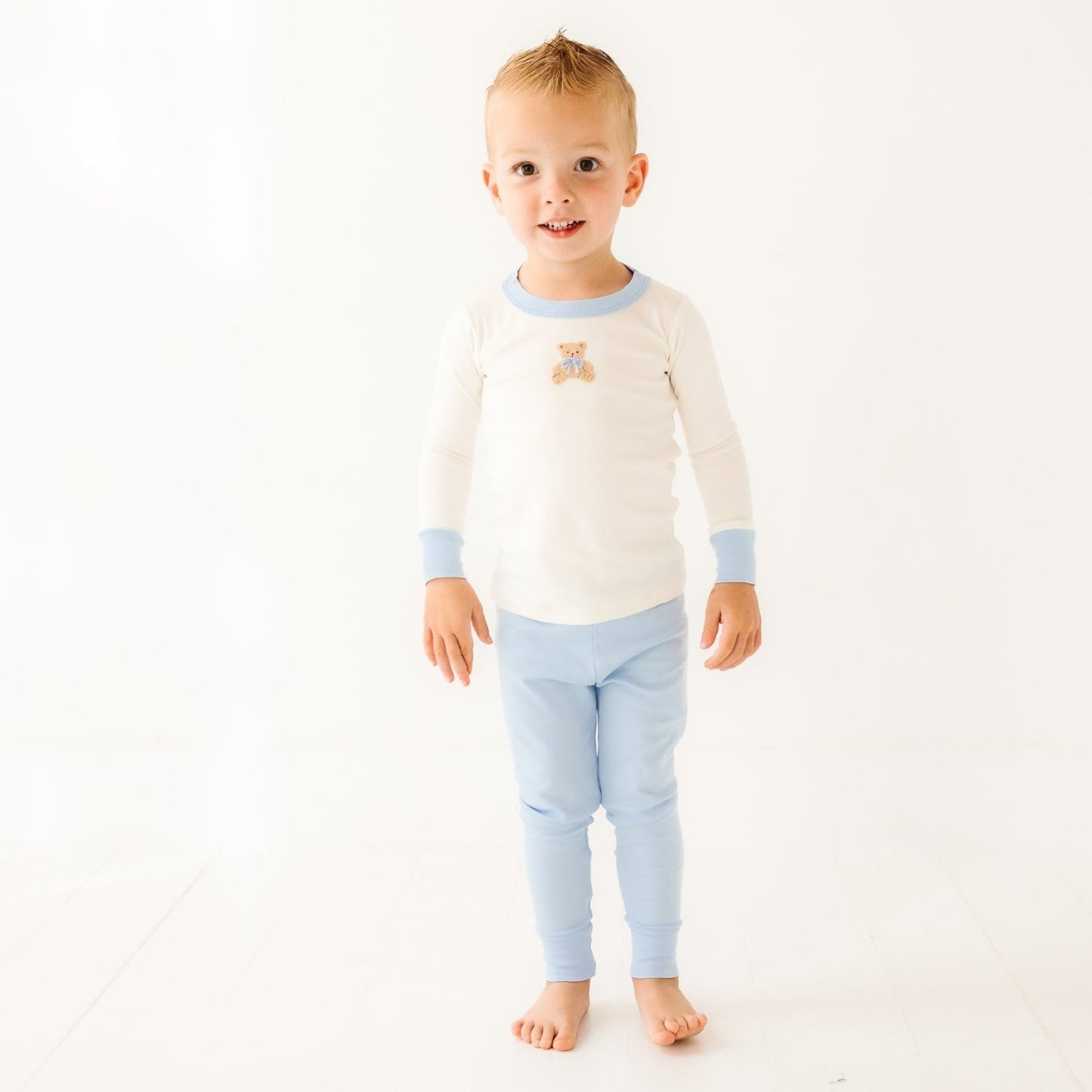 Bear Hugs Long Pajamas - Sky - Magnolia BabyLong Pajamas