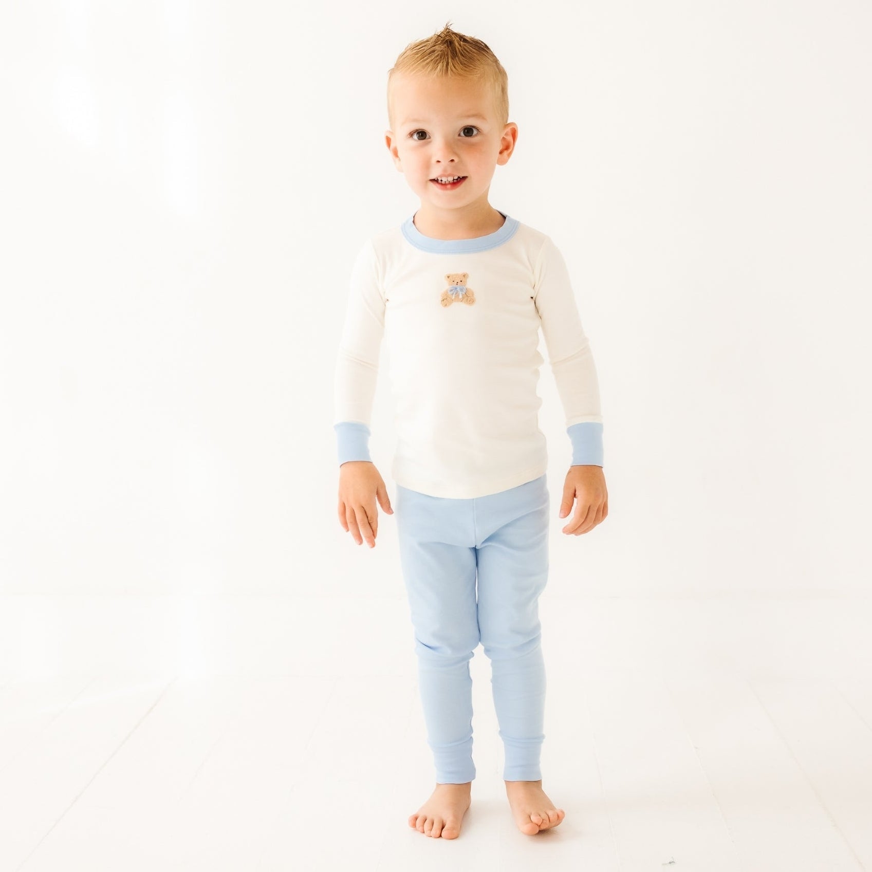 Bear Hugs Long Pajamas - Sky - Magnolia BabyLong Pajamas