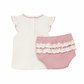 Bear Hugs Ruffle Diaper Cover Set - Dusty Rose - Magnolia BabyDiaper Cover