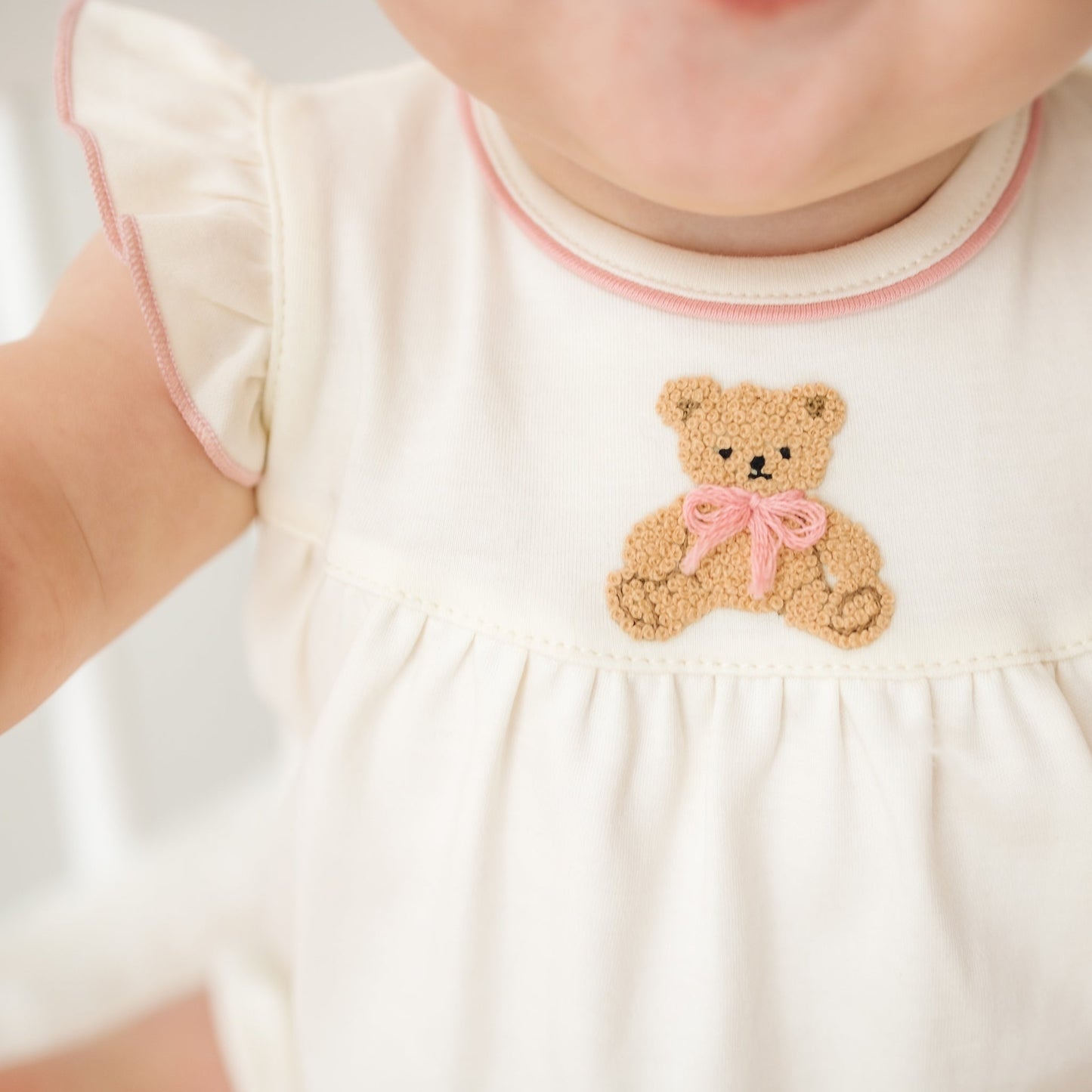 Bear Hugs Ruffle Diaper Cover Set - Dusty Rose - Magnolia BabyDiaper Cover