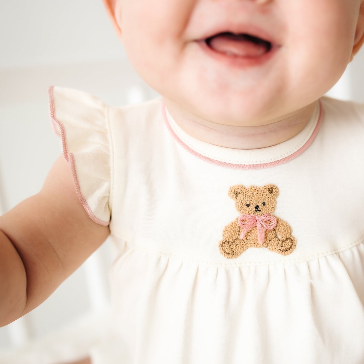 Bear Hugs Ruffle Diaper Cover Set - Dusty Rose - Magnolia BabyDiaper Cover