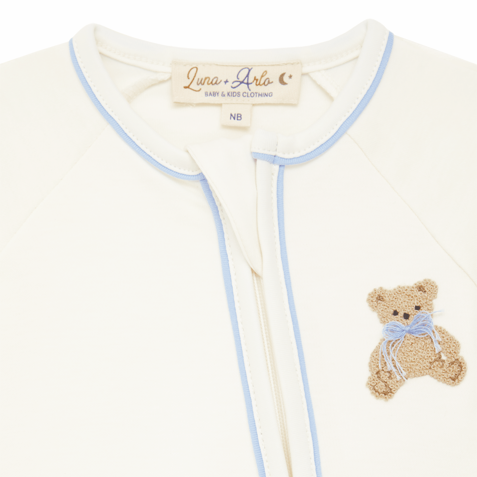 Bear Hugs Zip Playsuit - Sky - Magnolia BabyPlaysuit