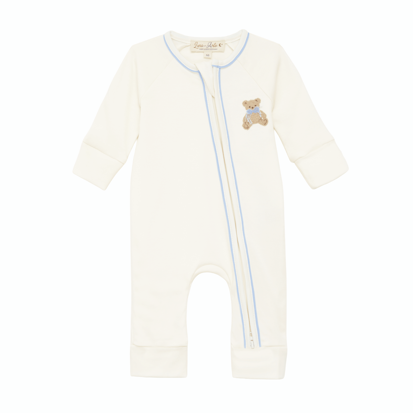 Bear Hugs Zip Playsuit - Sky - Magnolia BabyPlaysuit