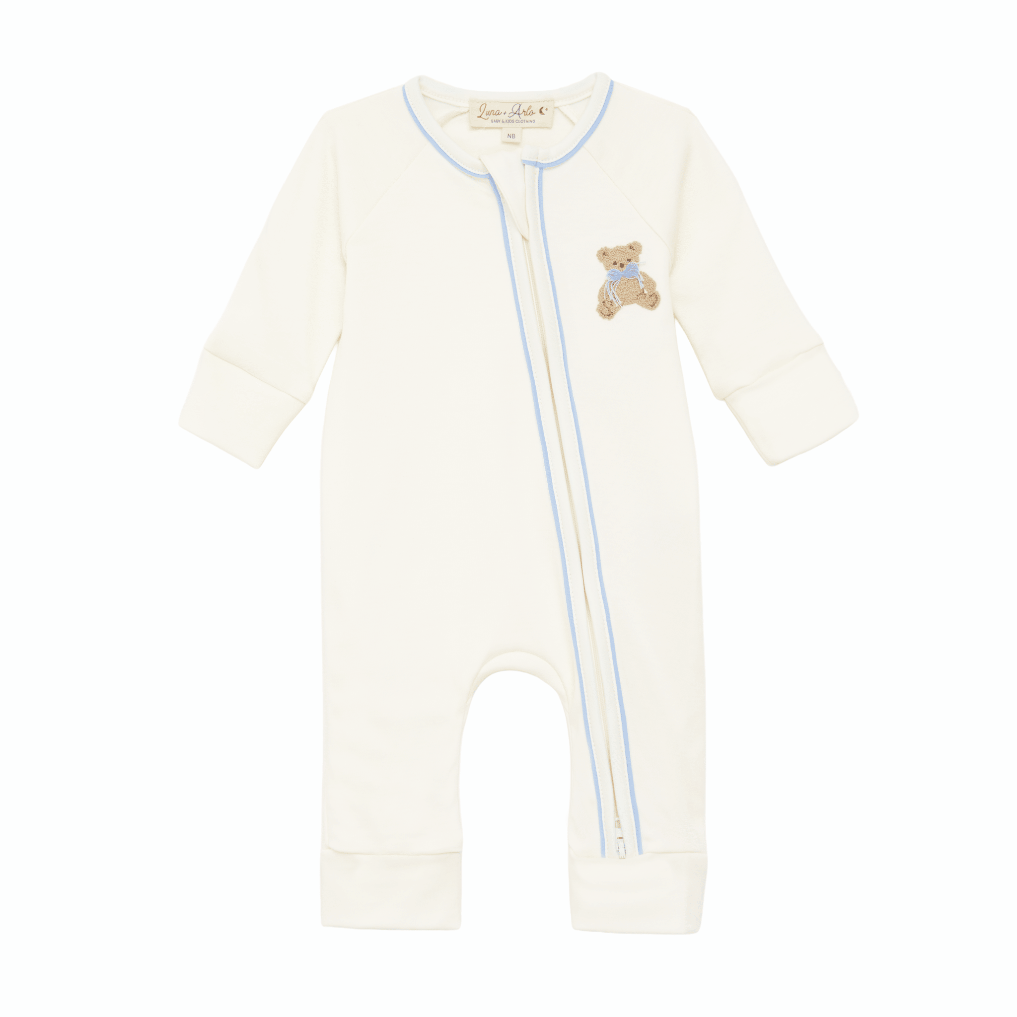 Bear Hugs Zip Playsuit - Sky - Magnolia BabyPlaysuit