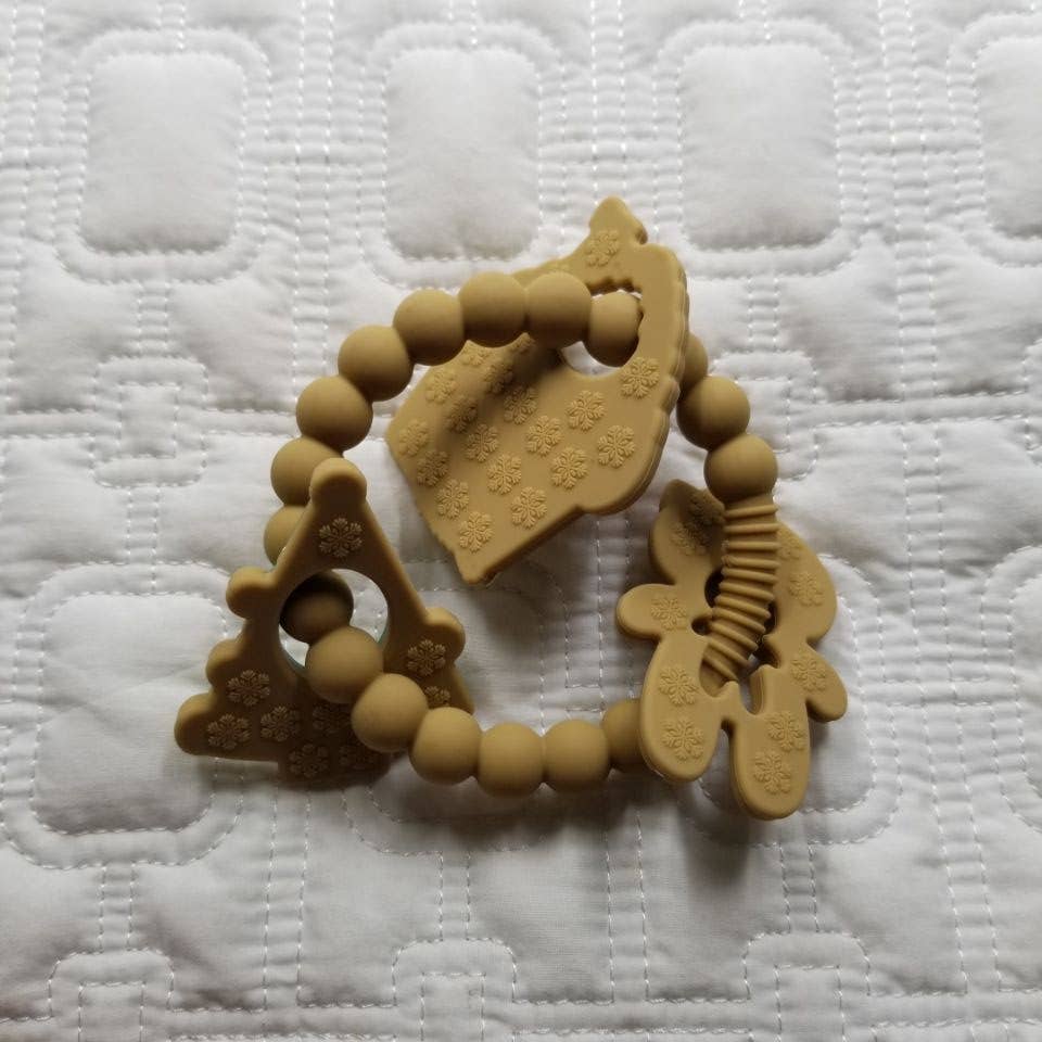 Christmas Tree and Gingerbread Teether Ring