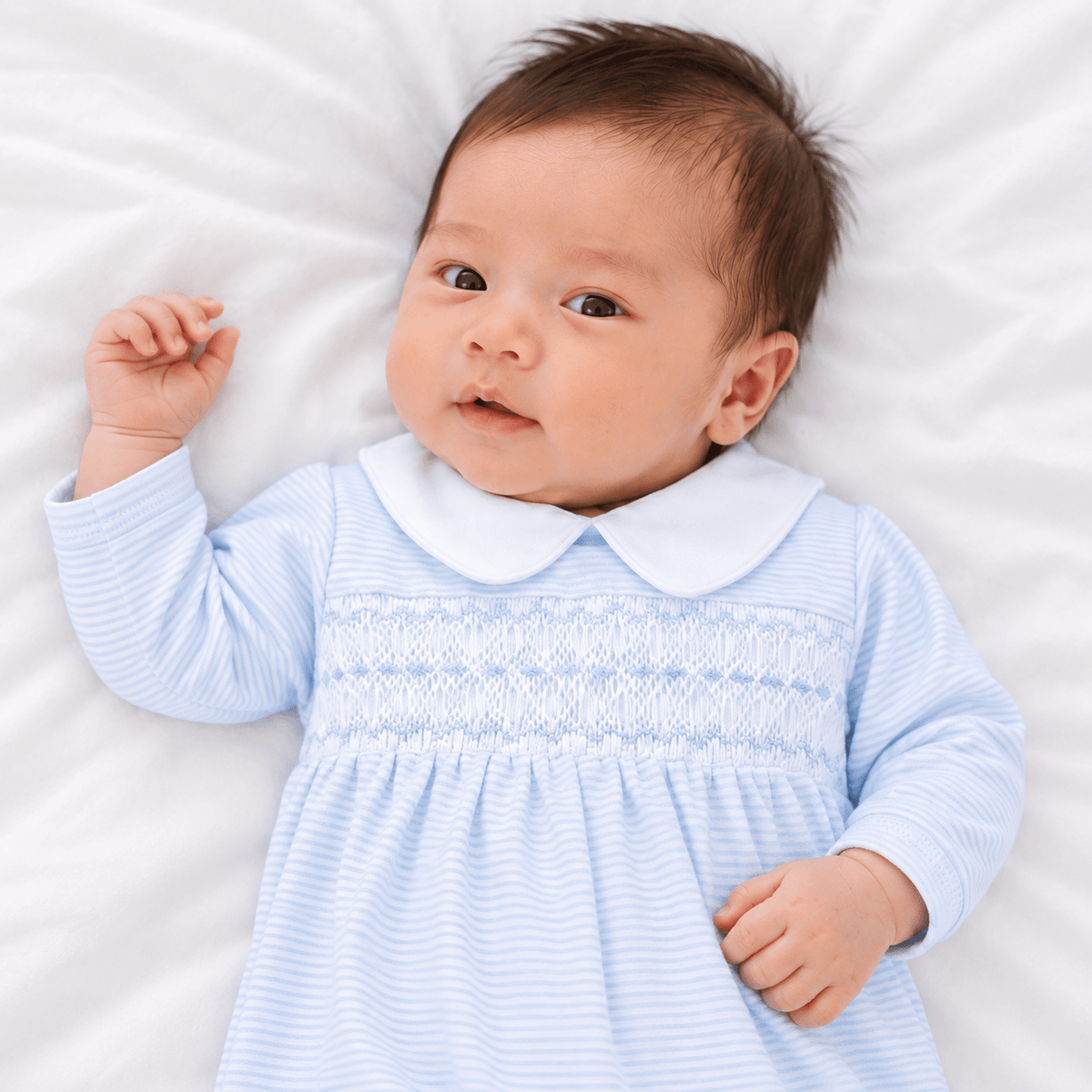 Magnolia Baby_Benjamin Smocked Gown - Light Blue_2