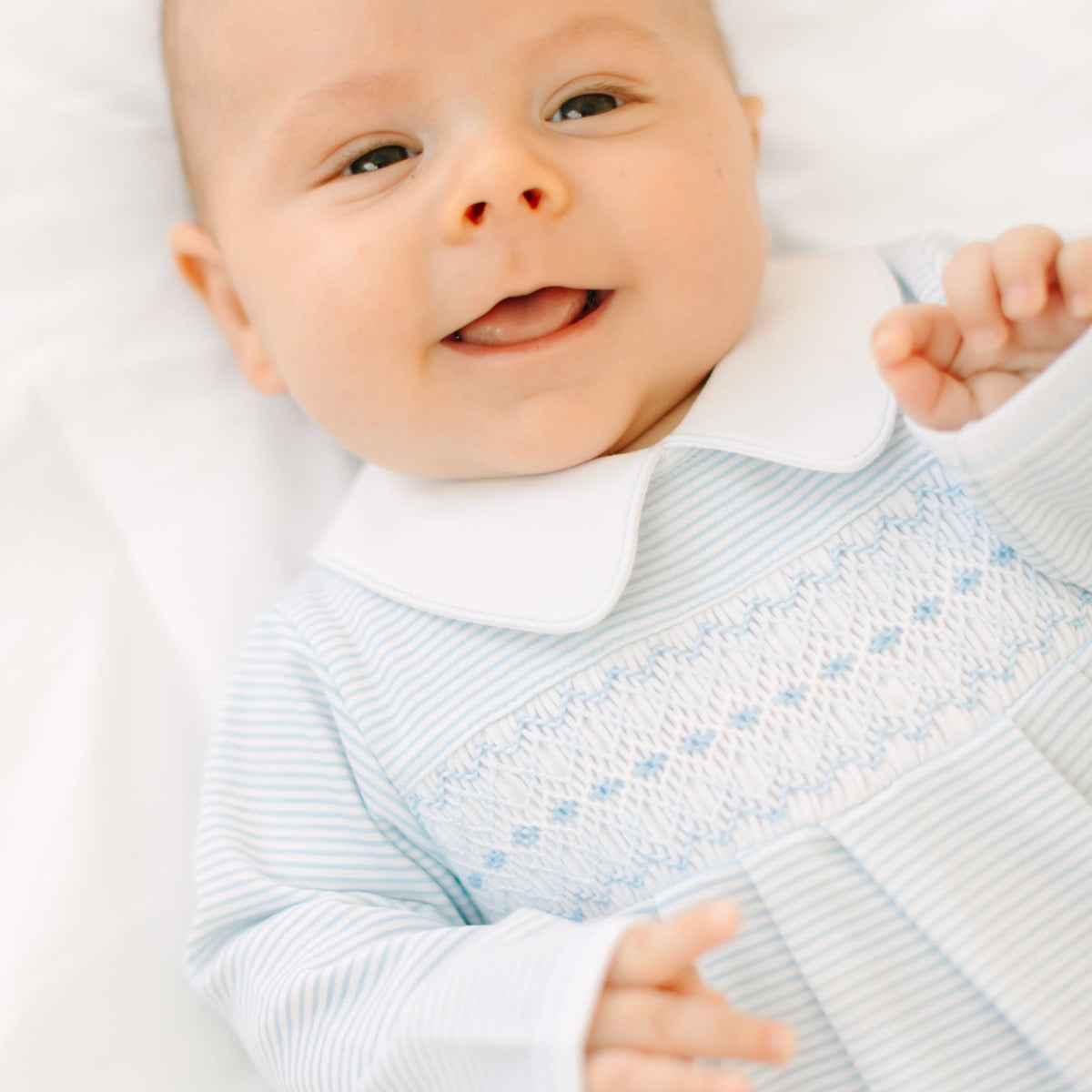 Magnolia Baby_Benjamin Smocked Long Sleeve Bubble - Light Blue_1