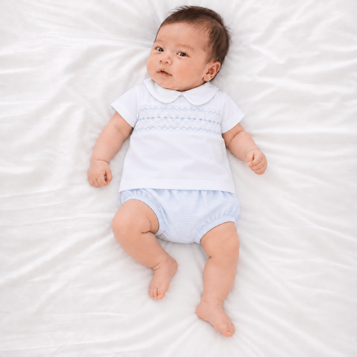 Magnolia Baby_Benjamin Smocked Short Sleeve Diaper Cover Set - Light Blue_1