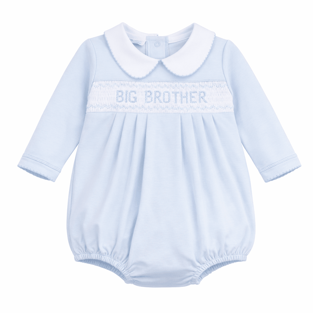 Big Brother Smocked Long Sleeve Bubble - Magnolia BabyBubble