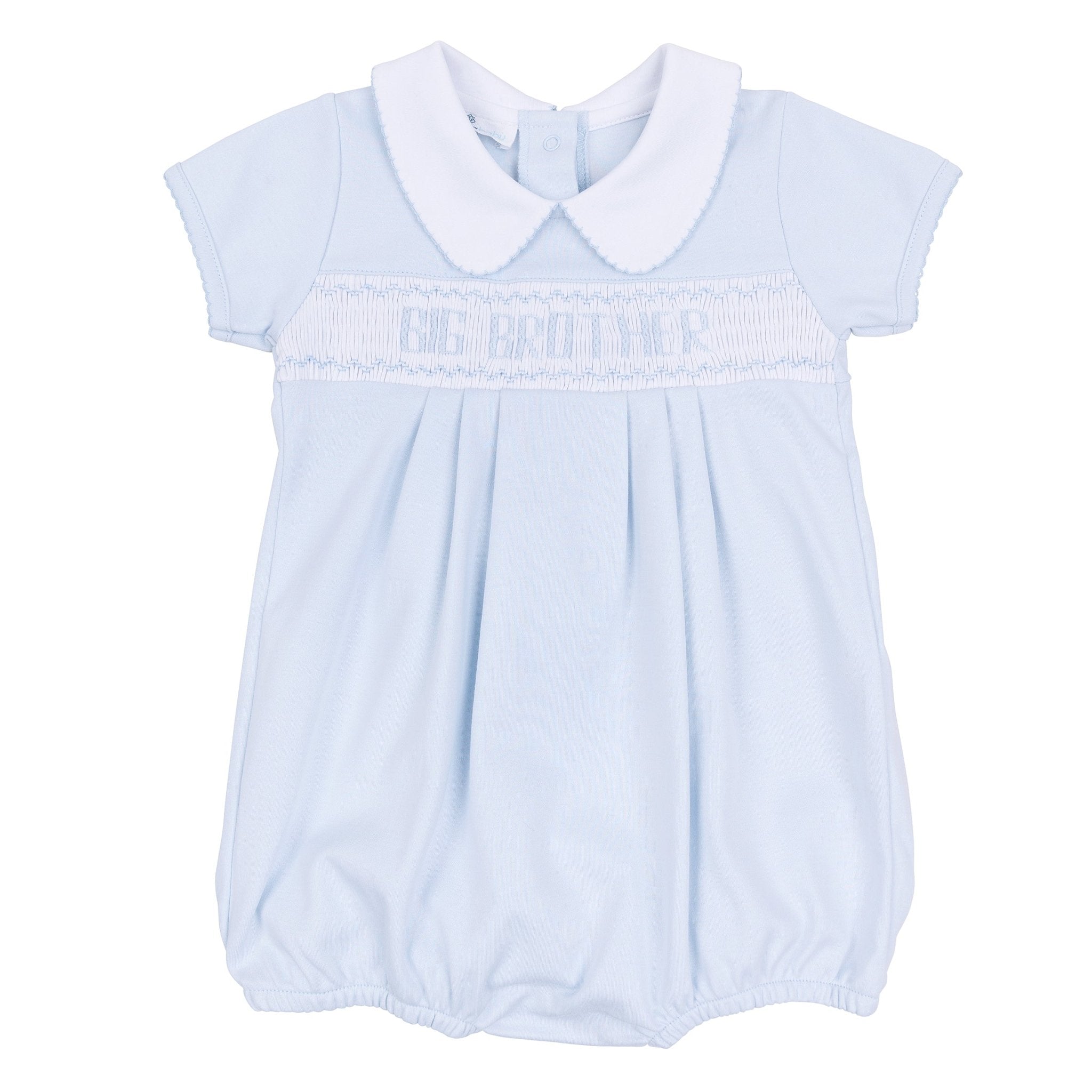Big Brother Smocked Short Sleeve Bubble - Magnolia BabyBubble