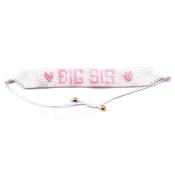 BIG SIS Beaded Bracelet: Pink and White - Magnolia Baby