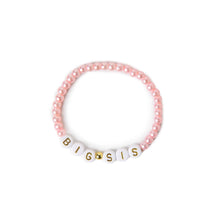  BIG SIS Pink Bead & White Letters Bracelet: Small - Magnolia Baby