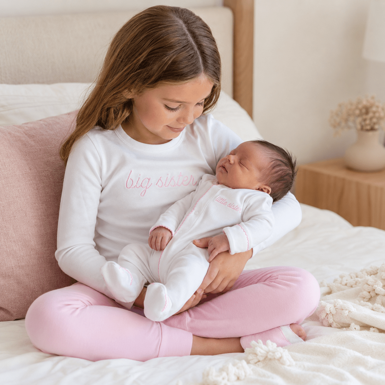 Magnolia Baby_Big Sister Embroidered Long Pajamas_5