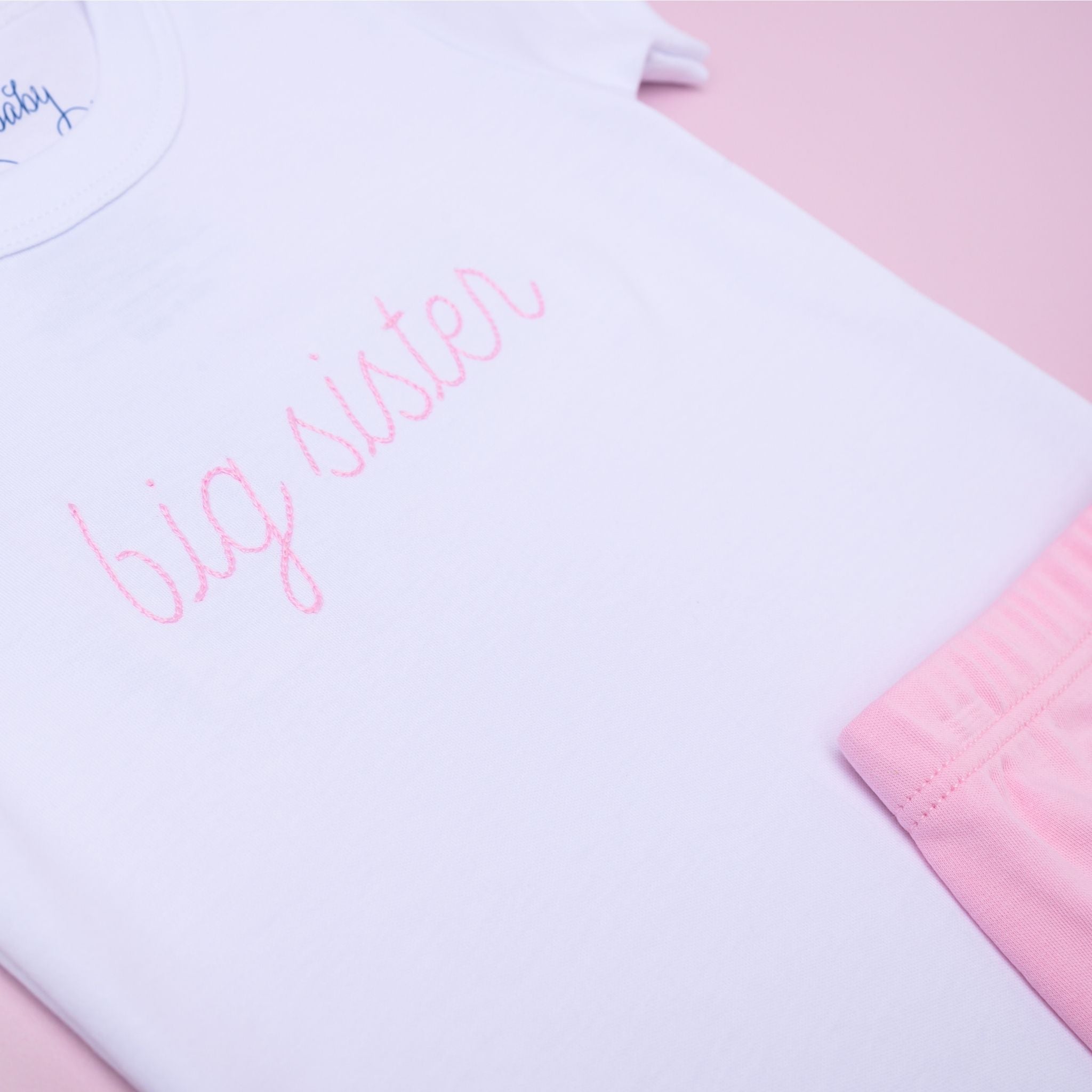 Big Sister Embroidered Short Pajamas - Magnolia Baby Short Pajamas