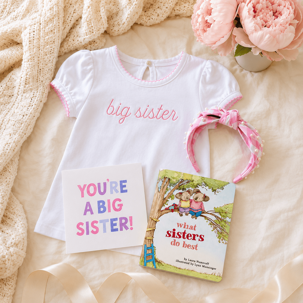 Big Sister Embroidered Tee Gift Set - Magnolia BabyGift Set