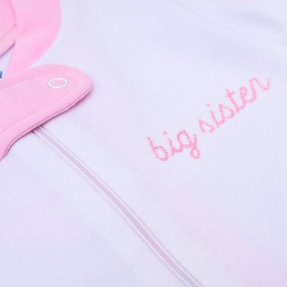 Big Sister Embroidered Zip Pajamas - Magnolia BabyZipper Pajamas