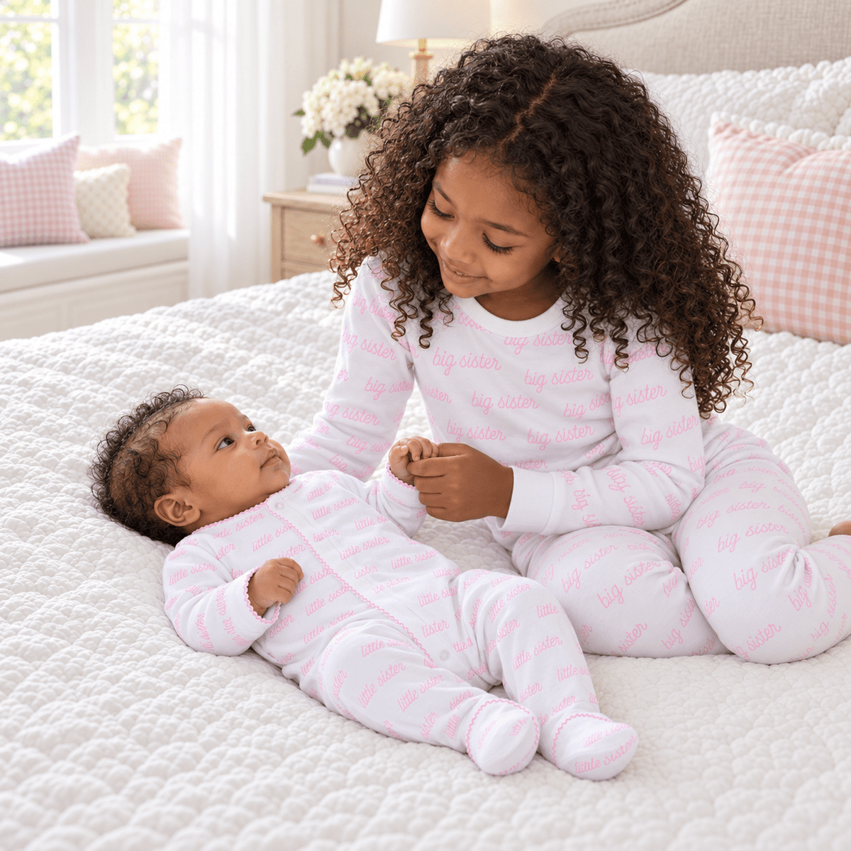 Magnolia Baby_Big Sister, Little Sister Pajama + Footie Gift Set_2