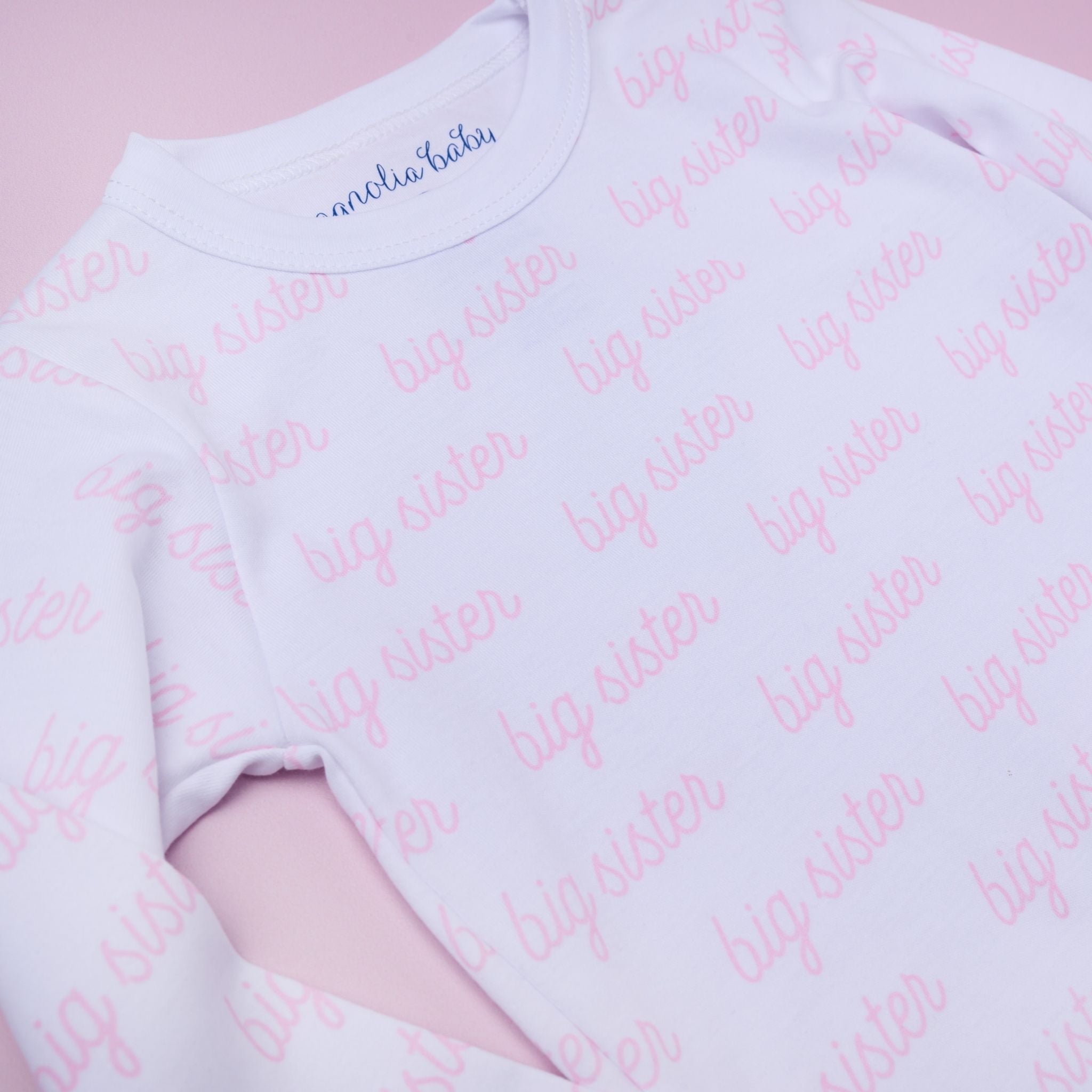 Big Sister Print Long Pajamas - Magnolia Baby Long Pajamas