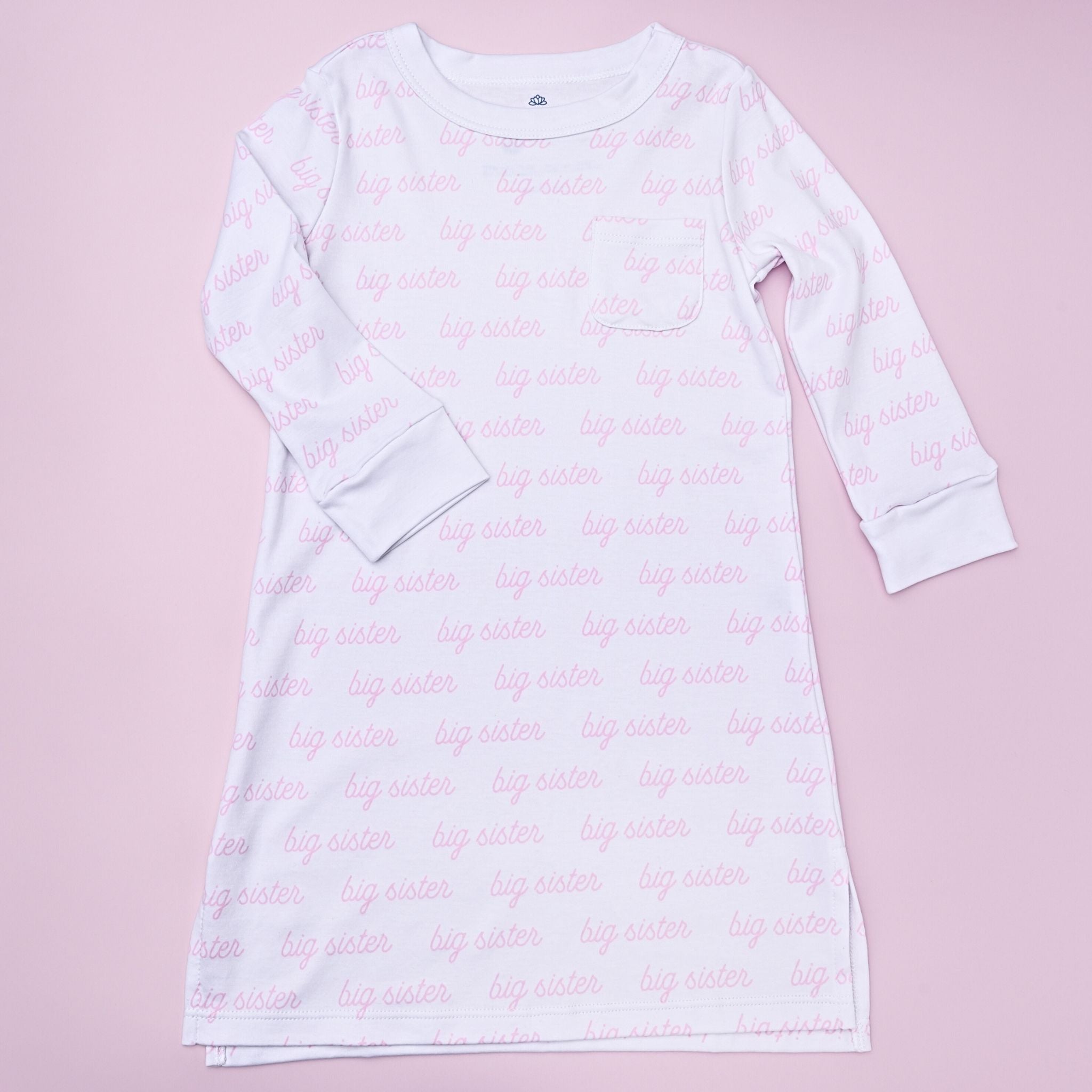 Big Sister Print Long Sleeve Nightdress - Magnolia Baby Nightdress