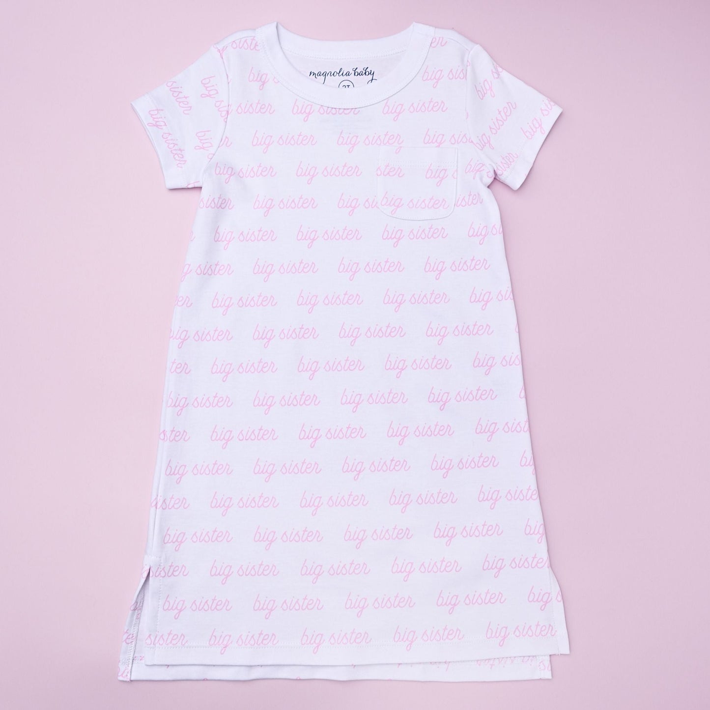 Big Sister Print Short Sleeve Nightdress - Magnolia Baby Nightdress