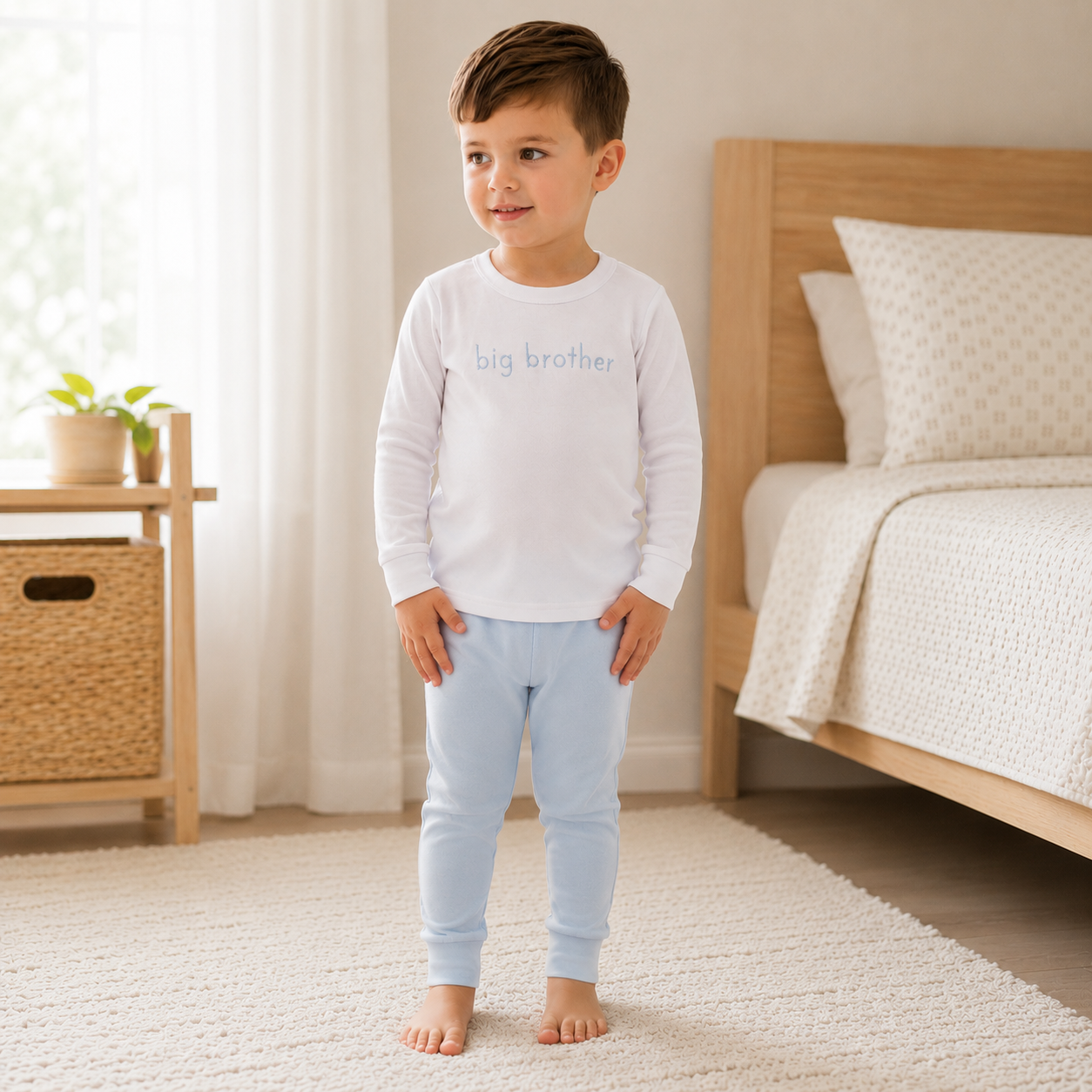 Big Brother Embroidered Long Pajamas
