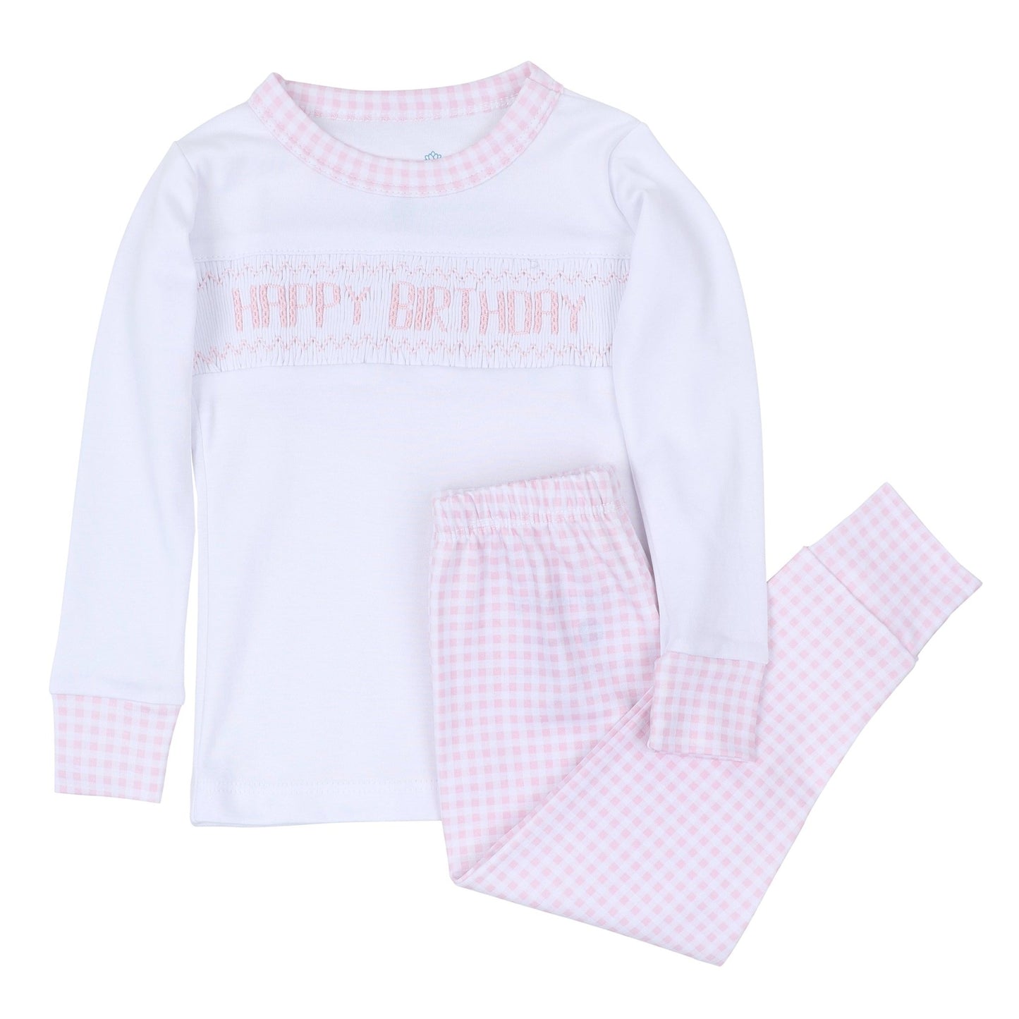 Birthday Classics Smocked Long Pajamas - Pink - Magnolia BabyLong Pajamas