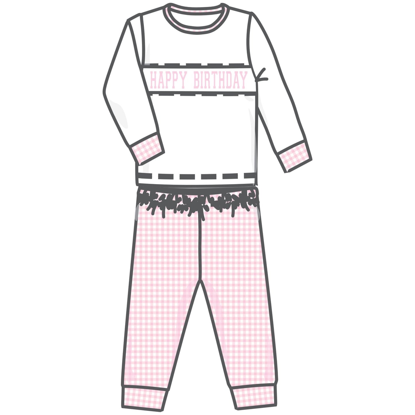 Birthday Classics Smocked Long Pajamas - Pink - Magnolia BabyLong Pajamas
