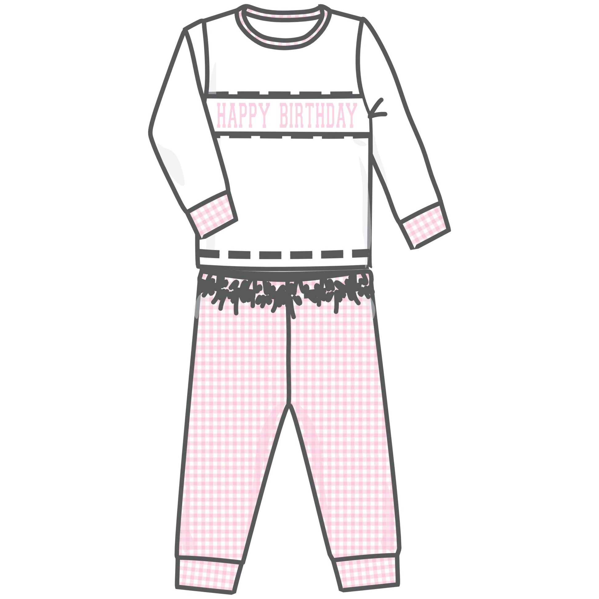 Birthday Classics Smocked Long Pajamas - Pink - Magnolia BabyLong Pajamas