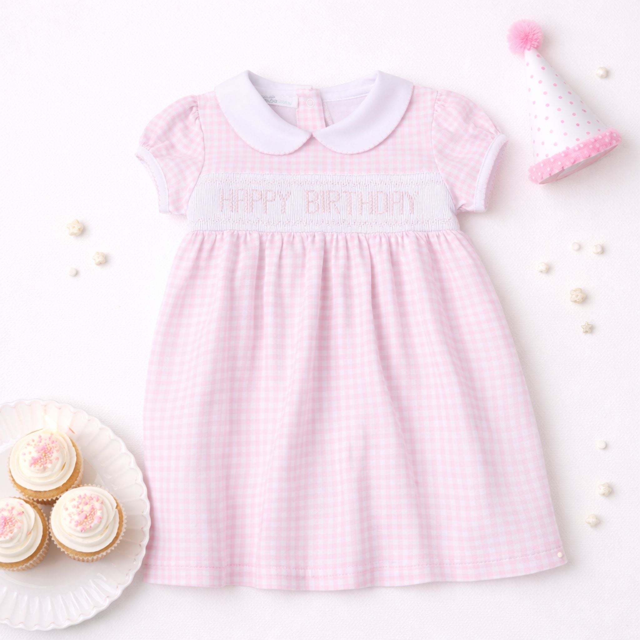 Birthday Classics Smocked Short Sleeve Dress - Pink - Magnolia BabyDress