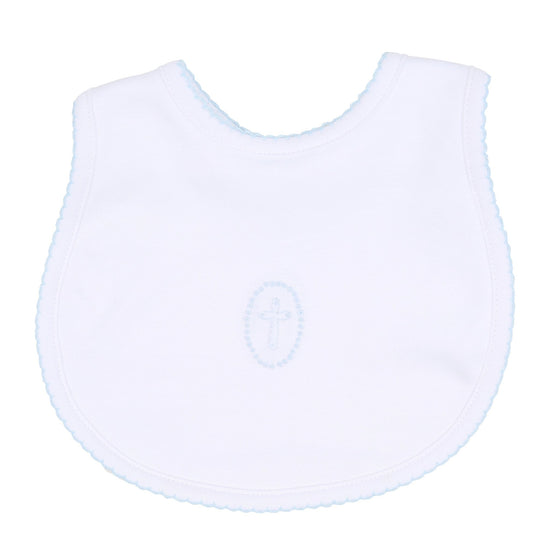 Blessed Embroidered Bib - Blue - Magnolia BabyBib