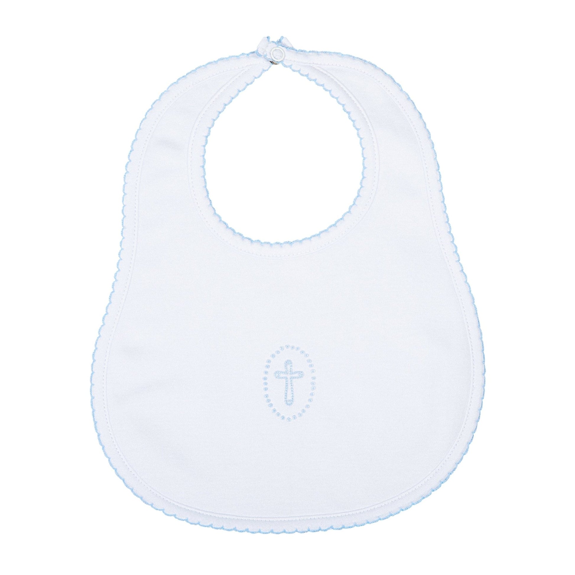 Blessed Embroidered Bib - Light Blue - Magnolia BabyBib