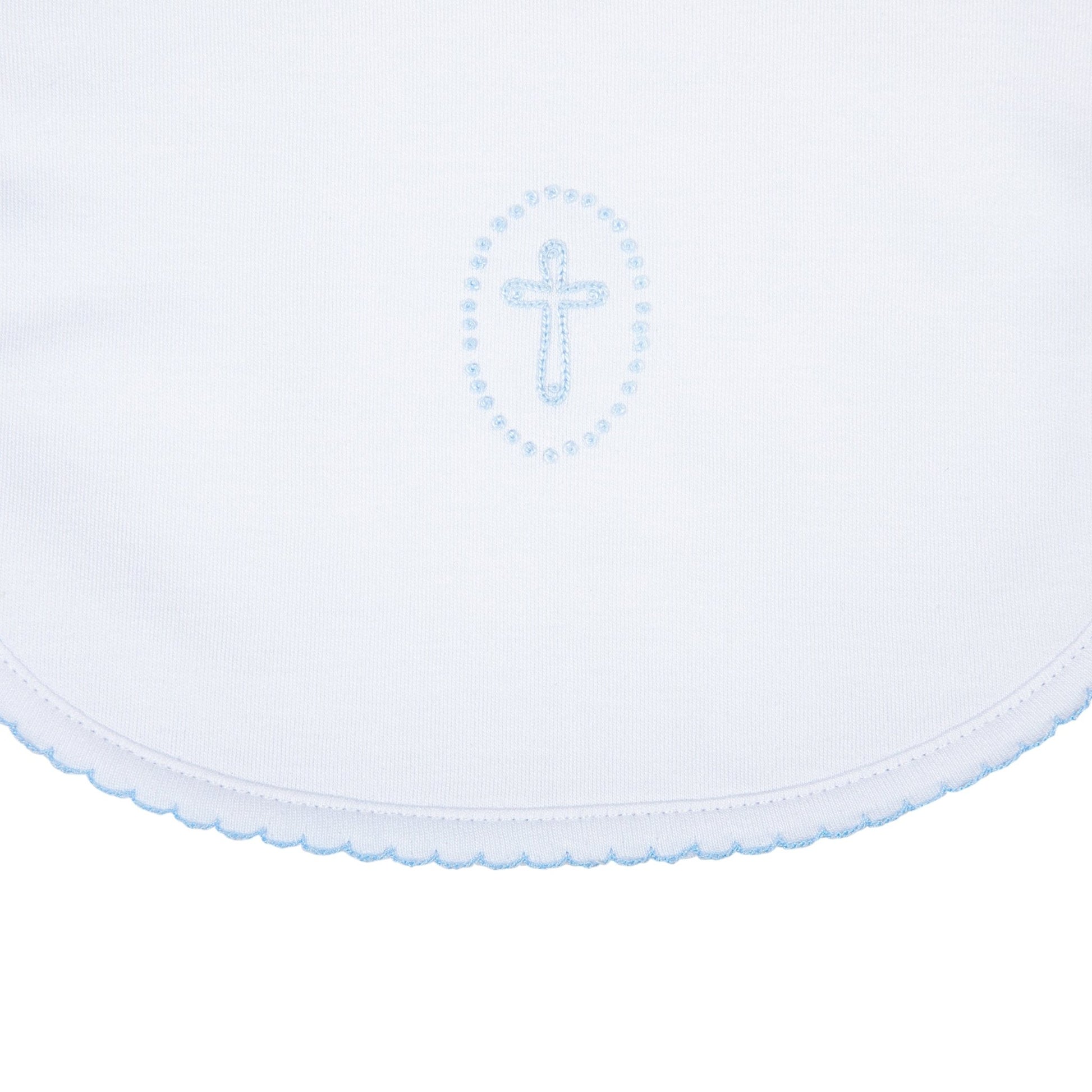 Blessed Embroidered Bib - Light Blue - Magnolia BabyBib