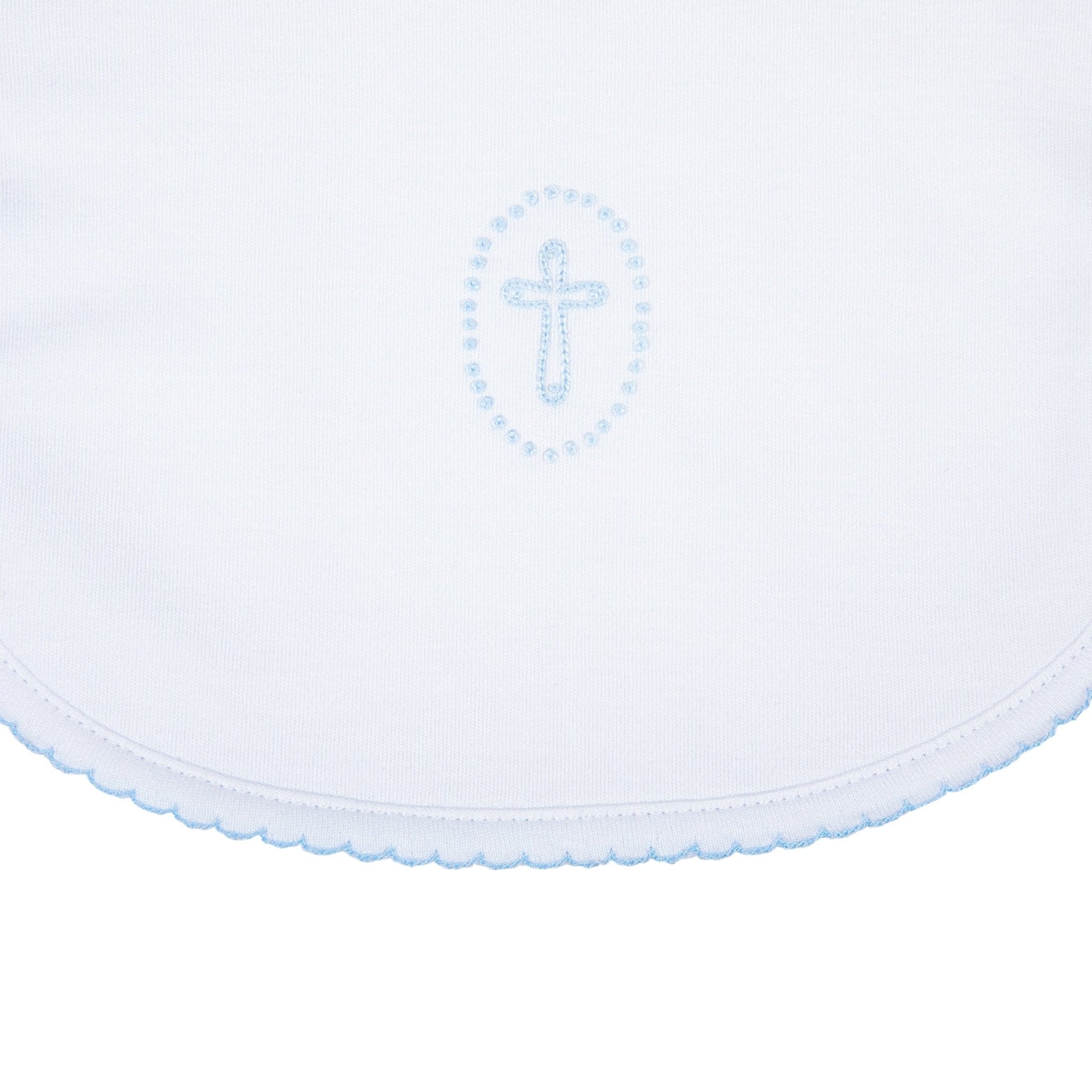 Blessed Embroidered Bib - Light Blue - Magnolia BabyBib