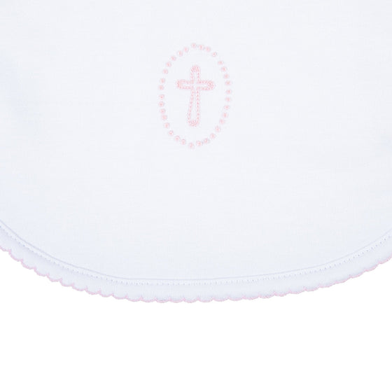 Blessed Embroidered Bib - Pink - Magnolia BabyBib