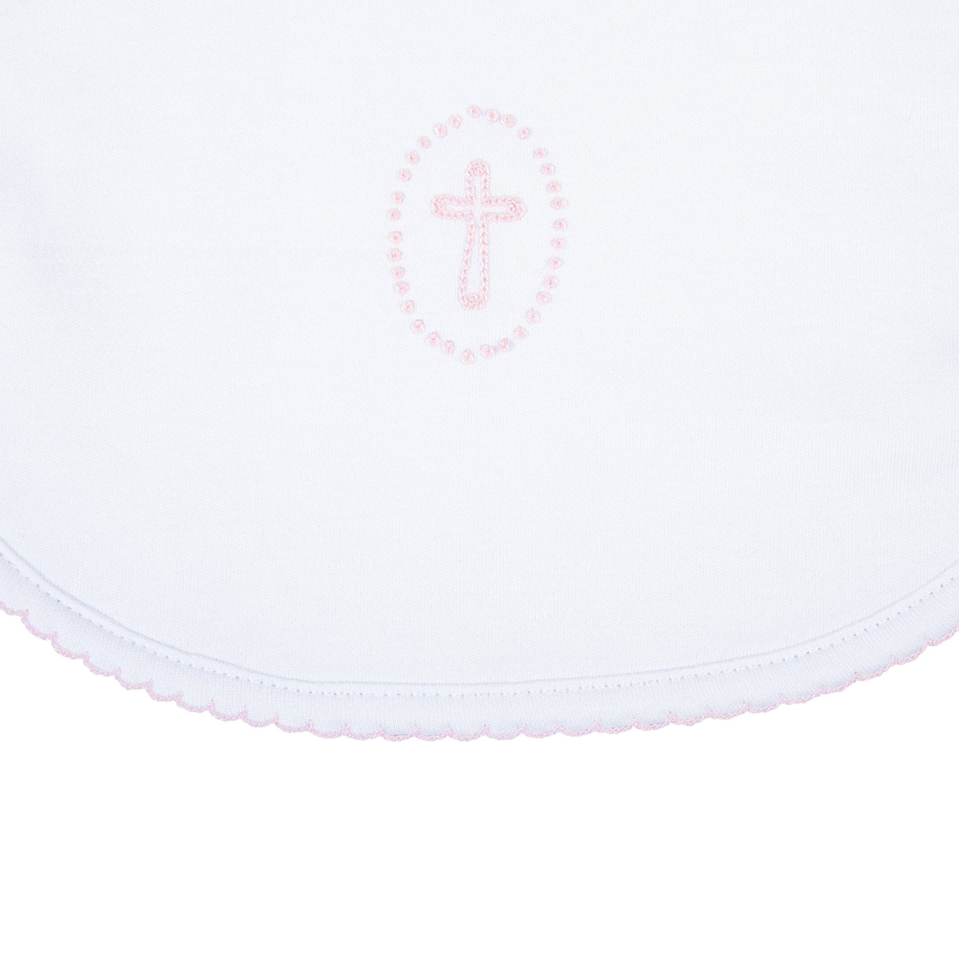 Blessed Embroidered Bib - Pink - Magnolia BabyBib