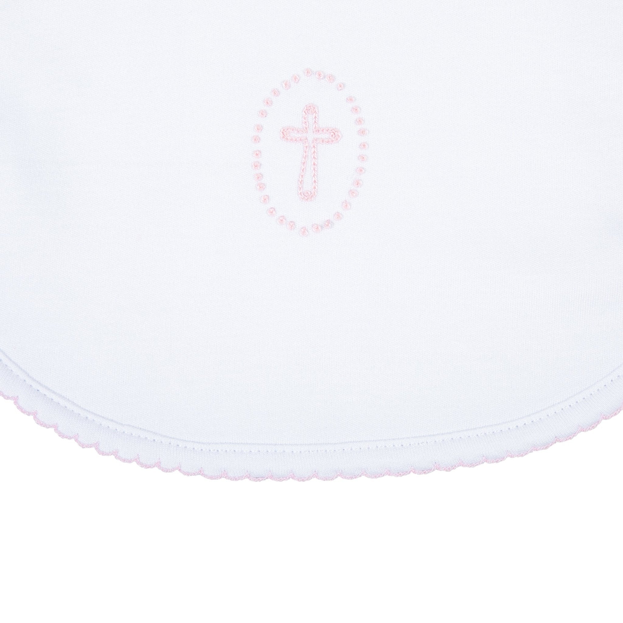 Blessed Embroidered Bib - Pink - Magnolia BabyBib