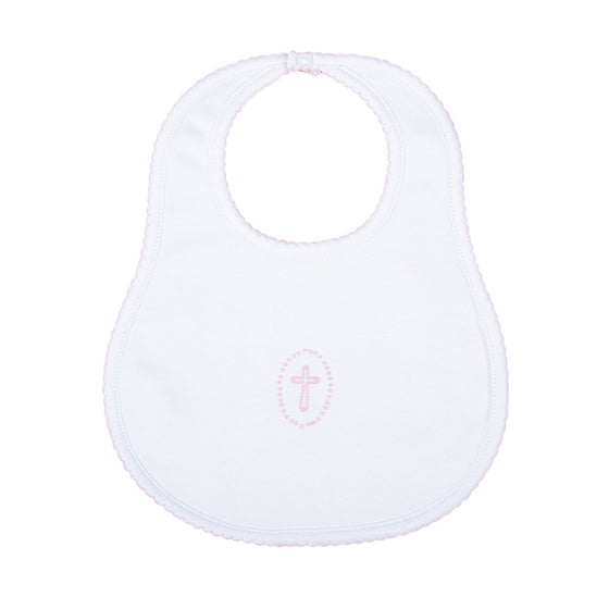 Blessed Embroidered Bib - Pink - Magnolia BabyBib