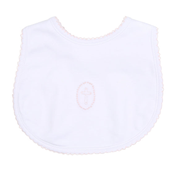 Blessed Embroidered Bib - Pink - Magnolia BabyBib