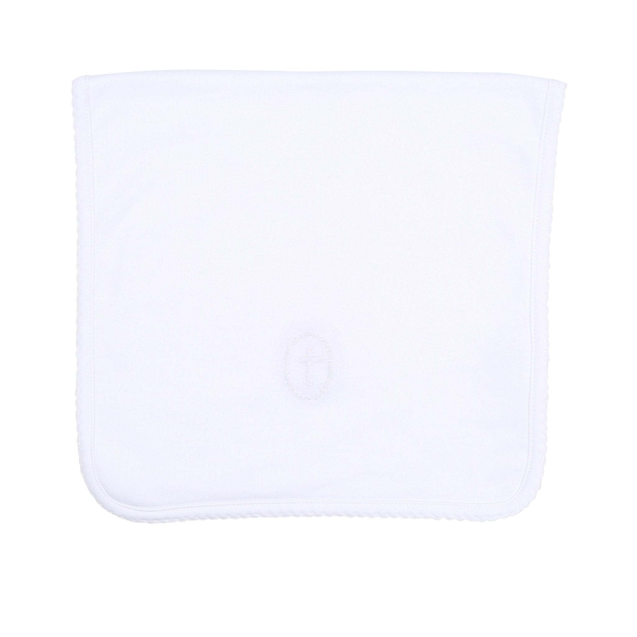 Blessed Embroidered Burp Cloth - White - Magnolia Baby Unisex