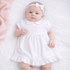 Blessed Embroidered Collared Short Sleeve Dress - Pink - Magnolia BabyDress